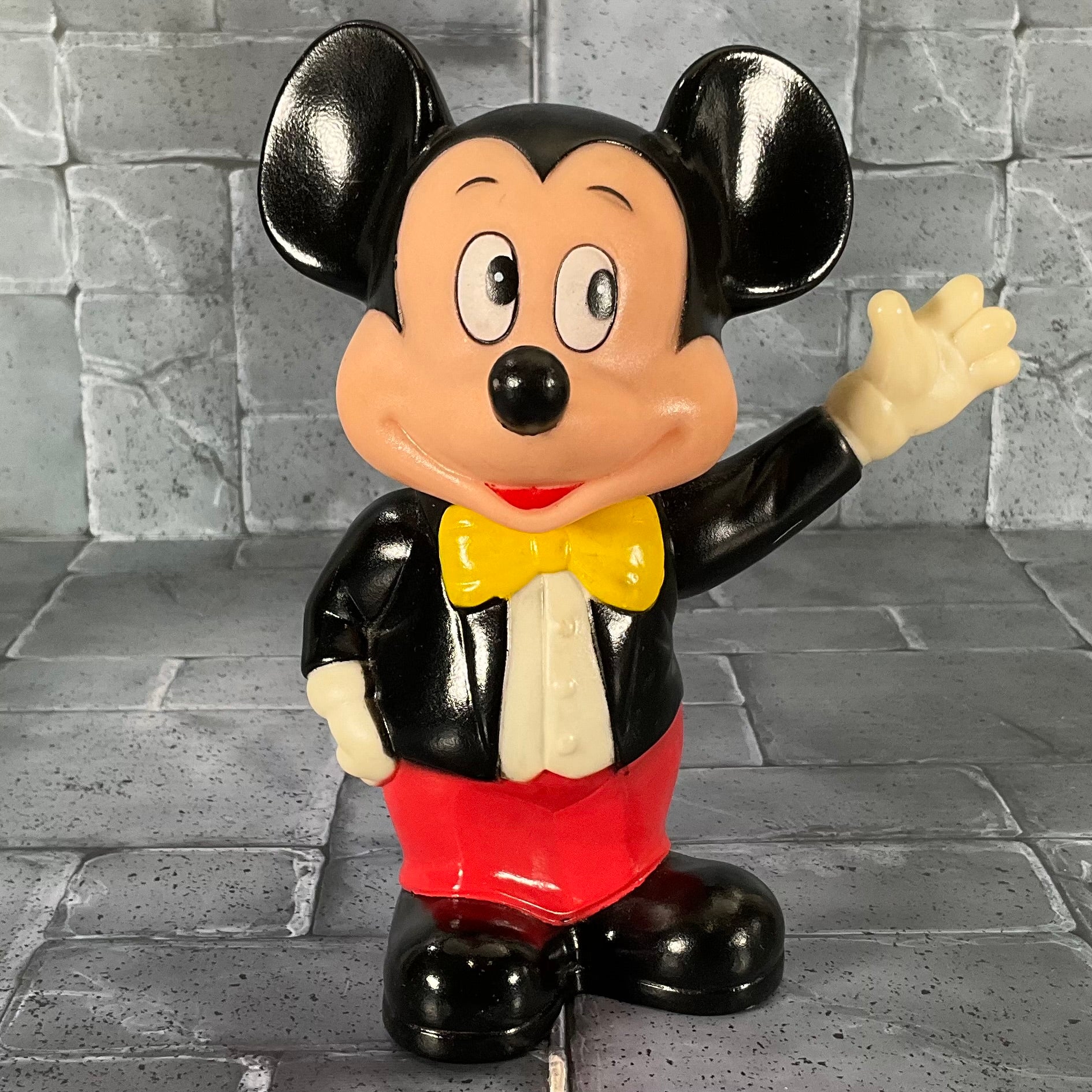 Vintage Vinyl Mickey Mouse Coin Bank (No Plug)