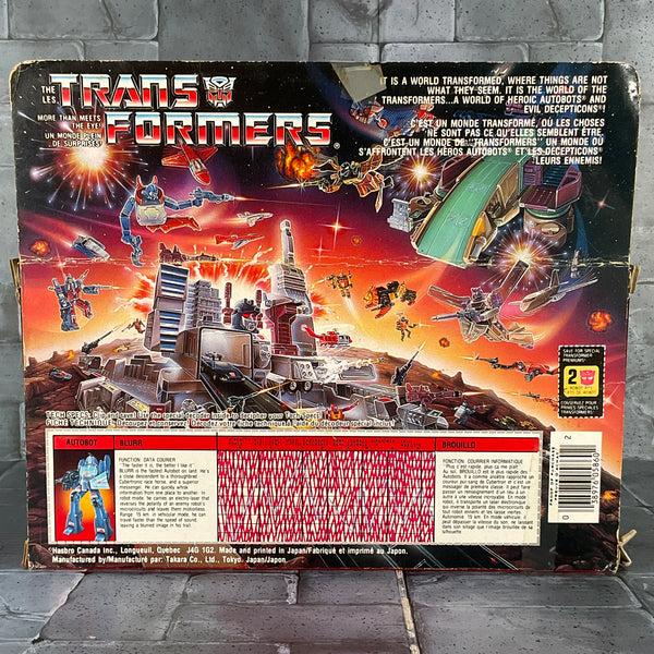 Transformers: G1 - Blurr Complete in Box Canadian (Takara, 1986)