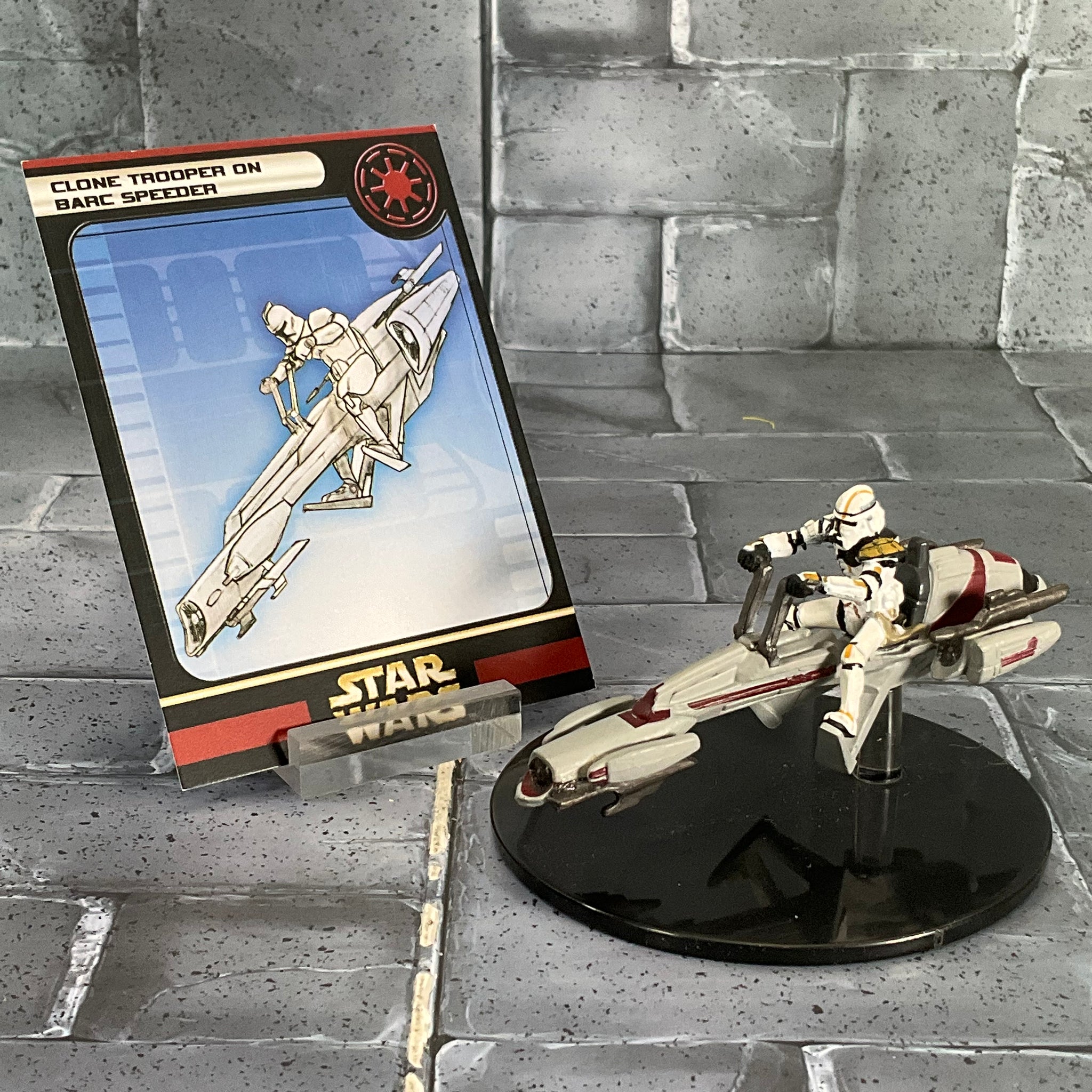 Star Wars Miniatures 2/60 Clone Trooper on BARC Speeder